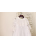 Long Sleeves White Lace Tulle Flower Girl Dress With Attached Cape Long Sleeves White Lace Tulle Flower Girl Dress With Attached Cape